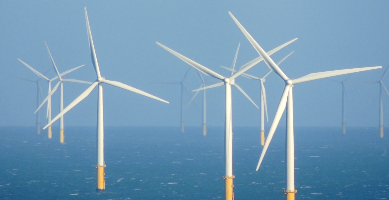 Offshore wind farm on the North Wales coast