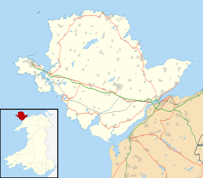 Map of North West Wales showing Ynys Mon (Anglesey) and Brittania and Menai Bridges
