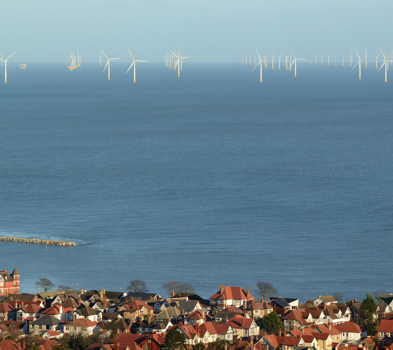 Offshore wind farm on the North Wales coast